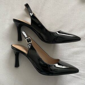 Black Slingback Kitten Heels (2 inch)